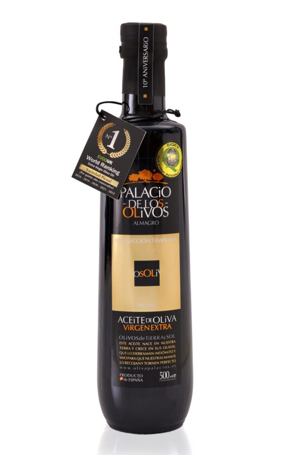 Caja de 6 botellas 500ml de Aceite de oliva virgen extra Premium de variedad de aceituna Picual.