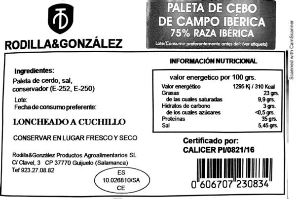 Pack Loncheados Paleta de Cebo de Campo Ibérica 75% Raza Ibérica Cortado a Cuchillo - Imagen 4