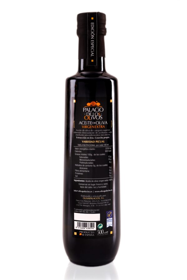 Caja de 6 botellas 500ml de Aceite de oliva virgen extra Premium de variedad de aceituna Picual. - Imagen 2